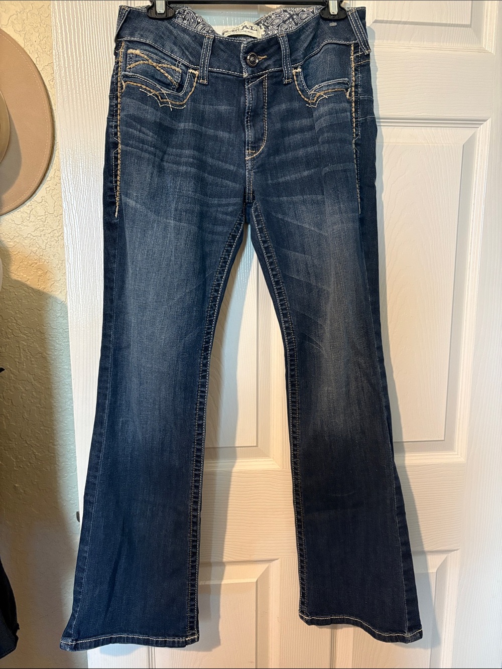 Ariat Dark Blue Flare Jeans with Contrast Stitching